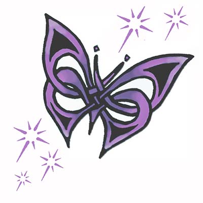 Beautiful Butterfly Lovers Design Water Transfer Temporary Tattoo(fake Tattoo) Stickers NO.11051